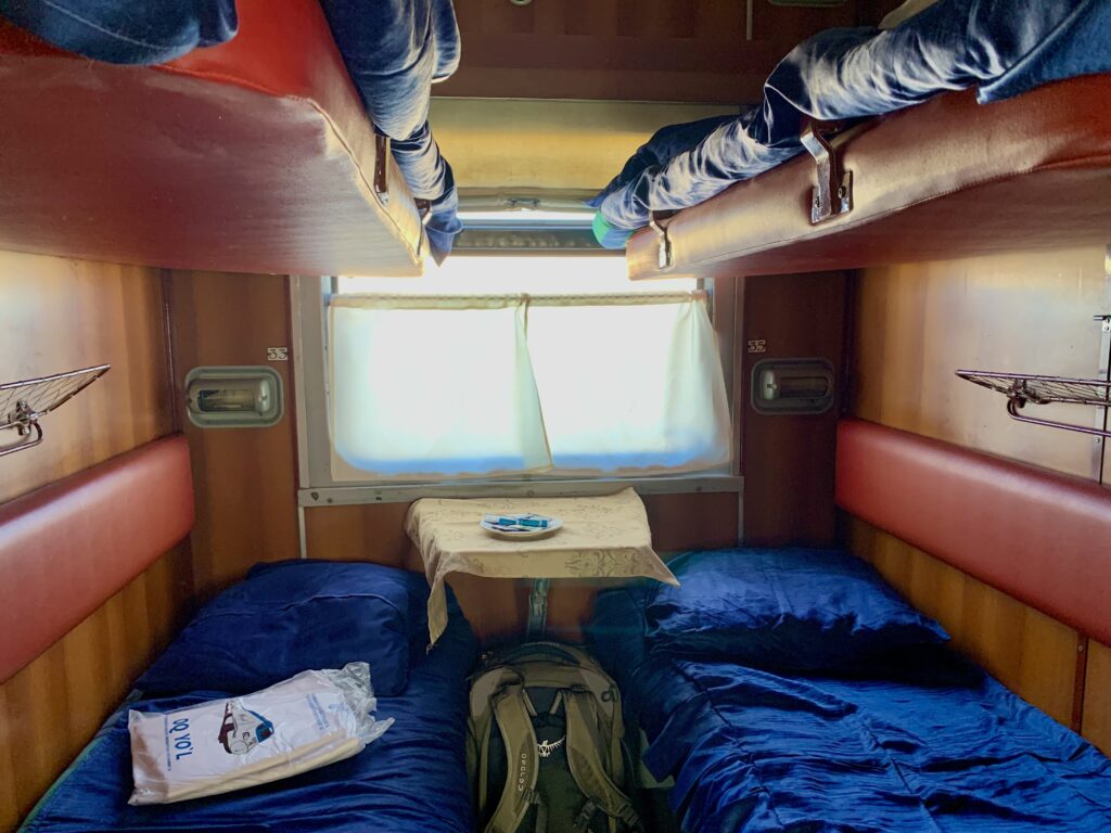 Old Soviet-style sleeper train from Khiva to Tashkent