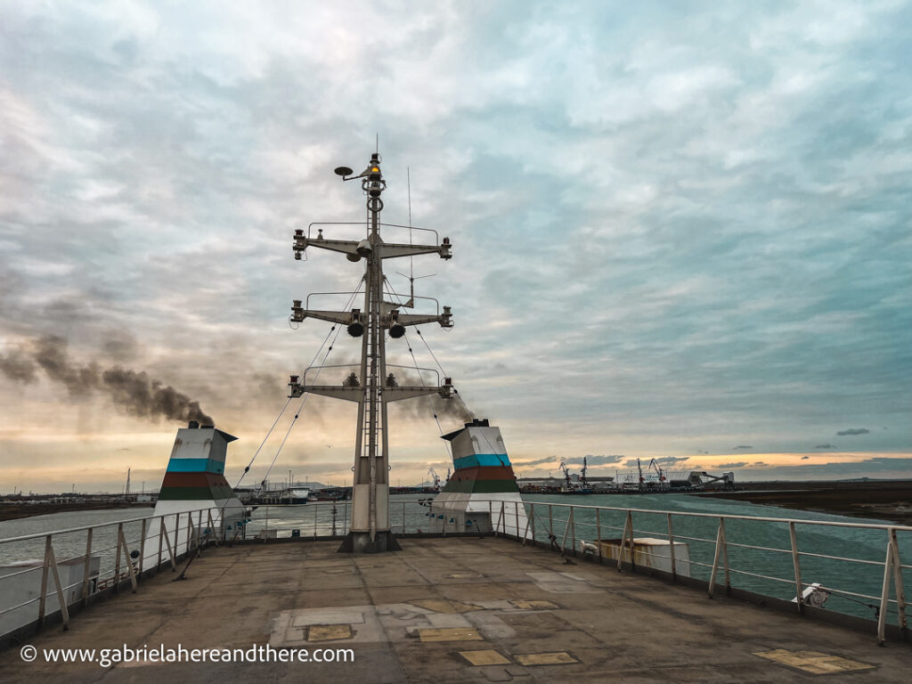 Cargo ship leaving from Azerbaijan