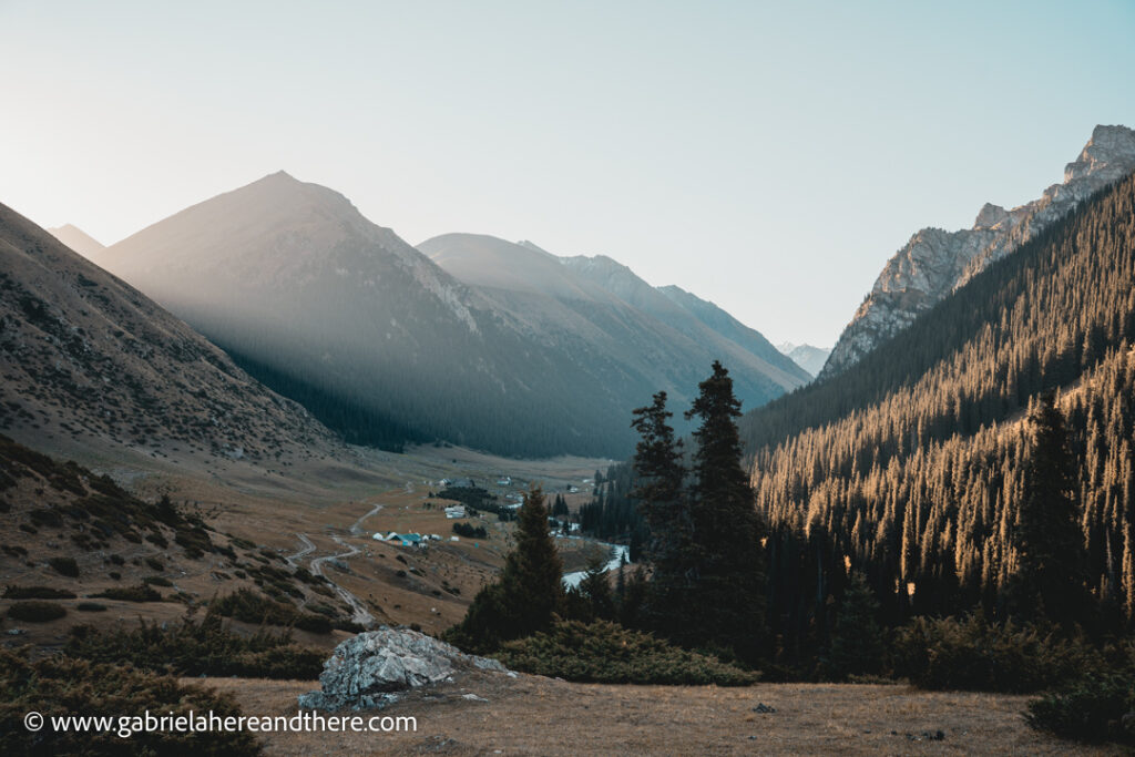 Altyn-Arashan in the morning, Kyrgyzstan