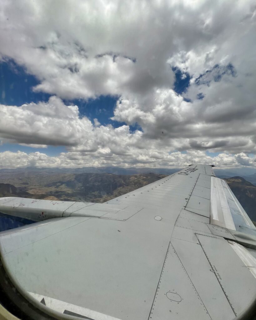 Flying to Sucre, Bolivia